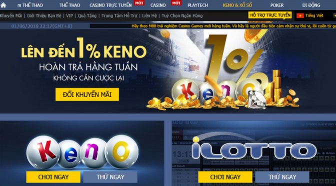 Tham gia Keno nhận thưởng lên đến 2,188 VND tại M88