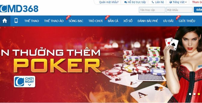 Thưởng 15% khi tham gia Poker lên đến 400.000 VND tại nhà cái Cmd368