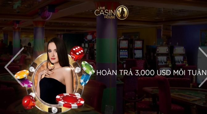 Hoàn trả 0,5% lên đến 60 triệu VND mỗi tuần tại Live casino house