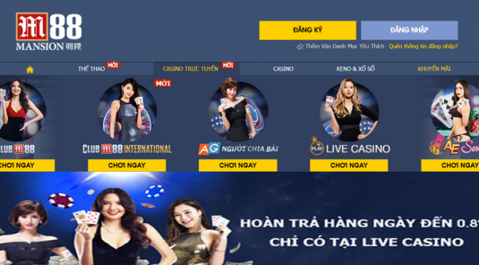 Hoàn trả mỗi ngày đến 0,8% tại Casino trực tuyến tại M88