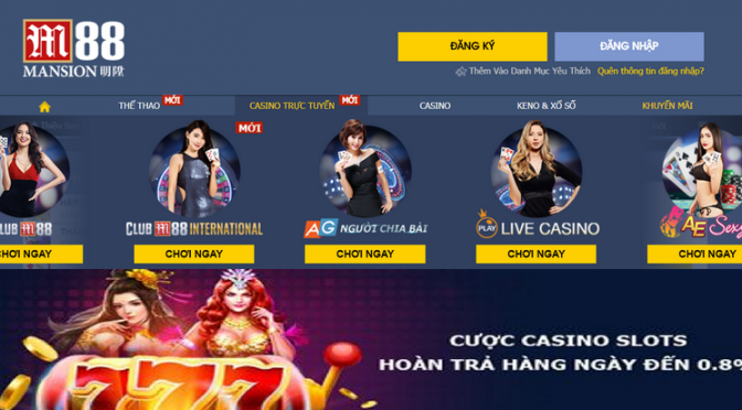 Tham gia Casino Slots tại M88, nhận hoàn trả lên tới 0,8%