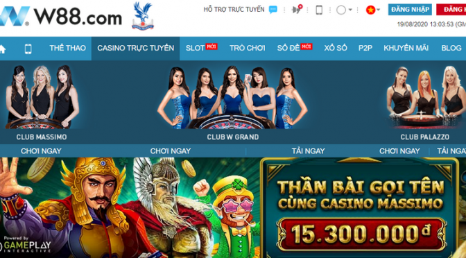 Thần bài gọi tên cùng Casino Massimo tại W88