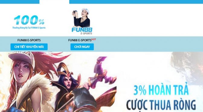 Hoàn trả cược thua ròng lên đến 3% tại Fun88 ESPORTS