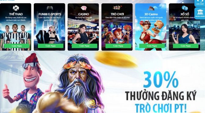 Nhận thưởng đăng ký 30% tại PT Slot tại Fun88