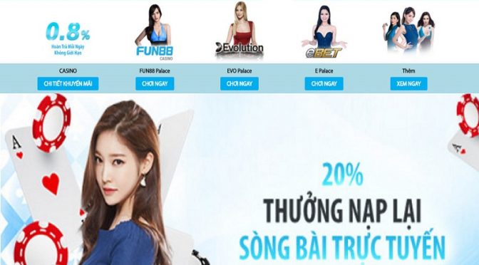 Nhận thưởng nạp lại 20% tại sòng bài trực tuyến hàng tuần tại Fun88