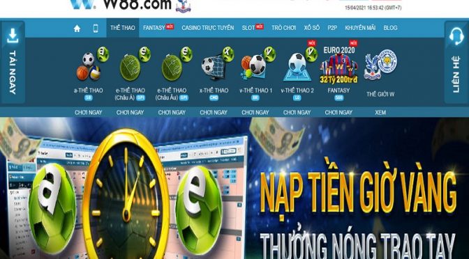 Nạp tiền giờ vàng, nhận ngay thưởng nóng tại W88