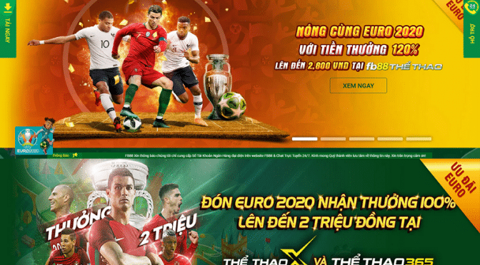 Đón EURO 2020 nhận thưởng 100% lên tới 2 triệu đồng tại Sports X và Sports 365 cùng FB88