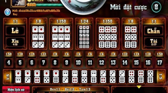 Các loại cược phổ biến trong game tài xỉu online