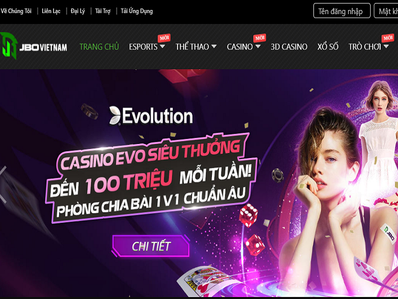 Casino Evo siêu thưởng 100 triệu mỗi tuần tại JBO