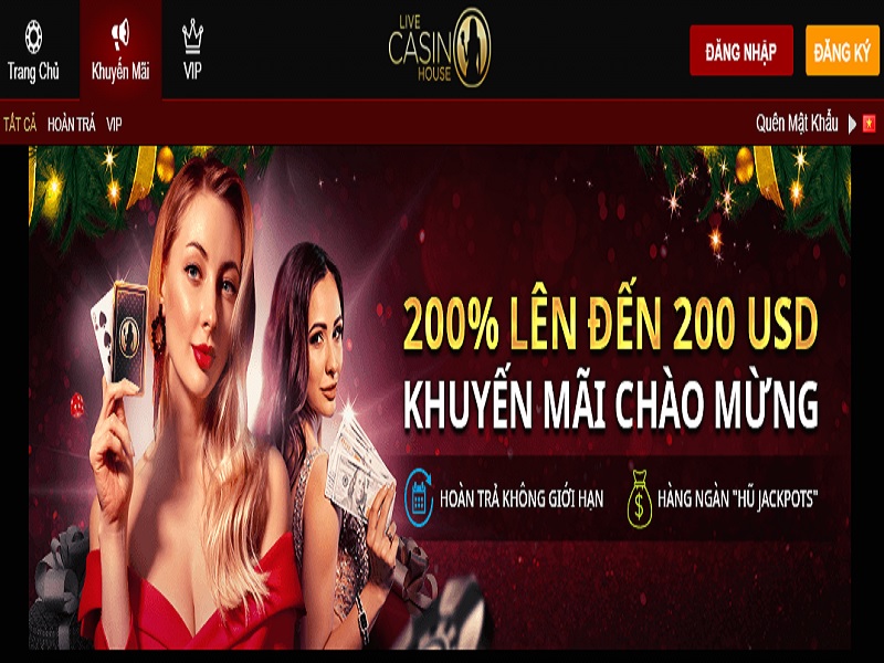 Live Casino House thưởng chào mừng 200% lên đến 4.600.000 VNĐ