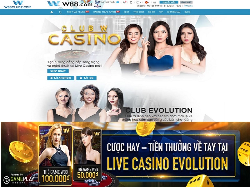 Tiền thưởng cực khủng tại Live Casino Evolution W88